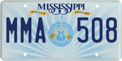 MS license plate MMA508