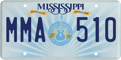 MS license plate MMA510