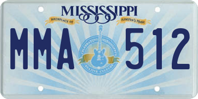 MS license plate MMA512