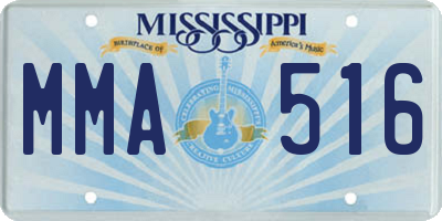 MS license plate MMA516