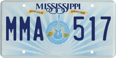 MS license plate MMA517
