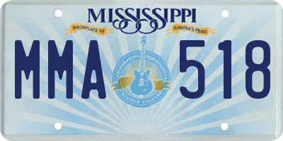 MS license plate MMA518