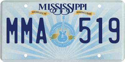 MS license plate MMA519