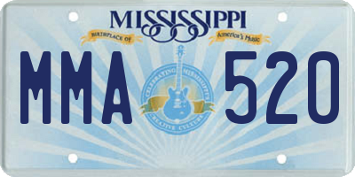 MS license plate MMA520