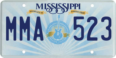MS license plate MMA523