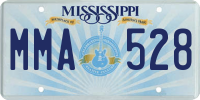 MS license plate MMA528