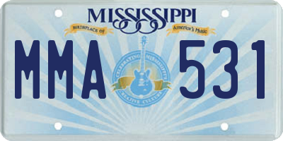 MS license plate MMA531