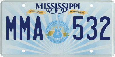 MS license plate MMA532