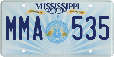 MS license plate MMA535