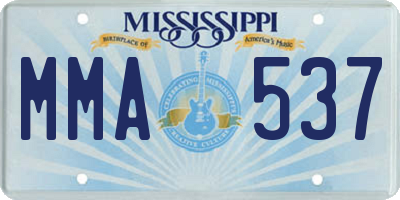 MS license plate MMA537