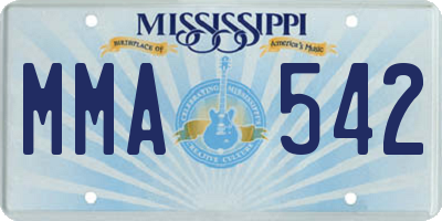 MS license plate MMA542