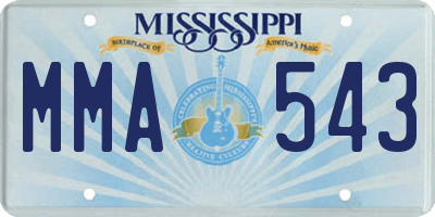 MS license plate MMA543