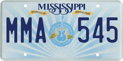 MS license plate MMA545