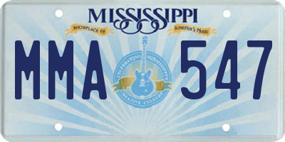 MS license plate MMA547
