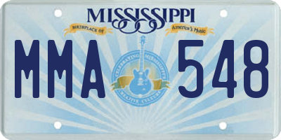 MS license plate MMA548