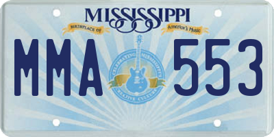 MS license plate MMA553
