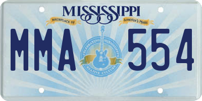 MS license plate MMA554