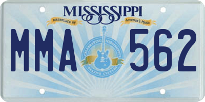 MS license plate MMA562