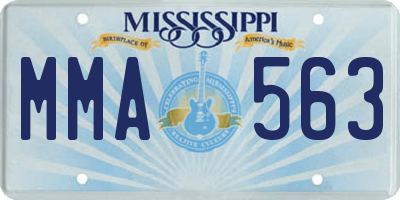 MS license plate MMA563