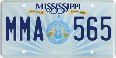 MS license plate MMA565