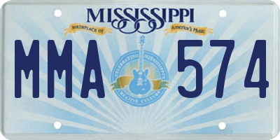 MS license plate MMA574