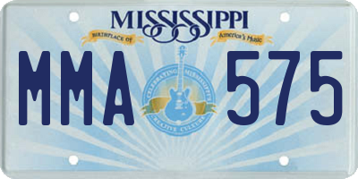 MS license plate MMA575