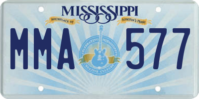 MS license plate MMA577