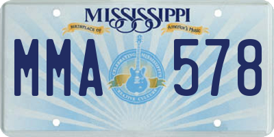 MS license plate MMA578