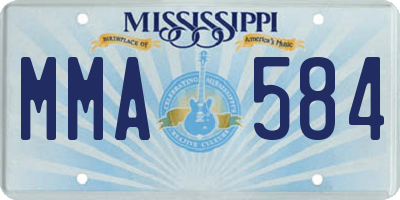 MS license plate MMA584