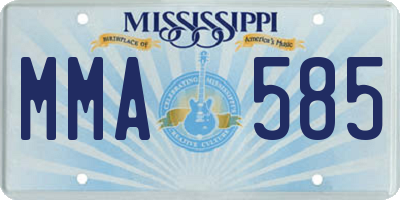 MS license plate MMA585