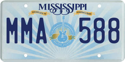 MS license plate MMA588