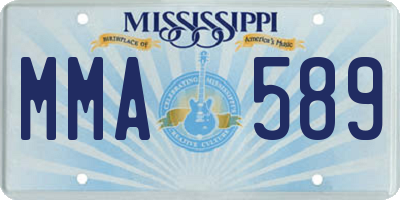 MS license plate MMA589