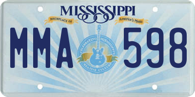 MS license plate MMA598