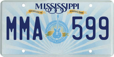 MS license plate MMA599