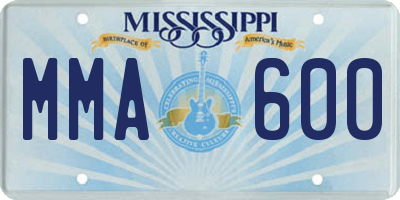 MS license plate MMA600