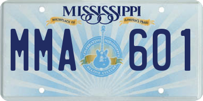 MS license plate MMA601