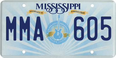 MS license plate MMA605