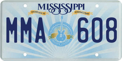 MS license plate MMA608