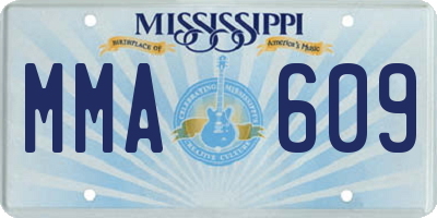 MS license plate MMA609