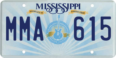 MS license plate MMA615