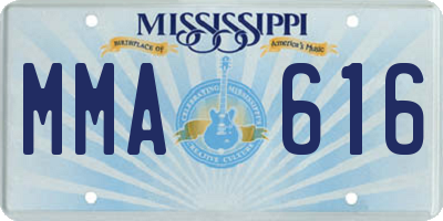 MS license plate MMA616