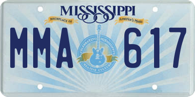 MS license plate MMA617