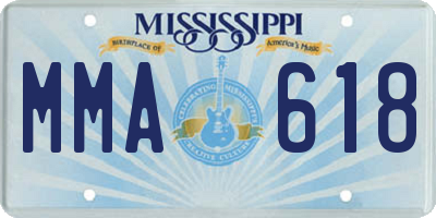 MS license plate MMA618