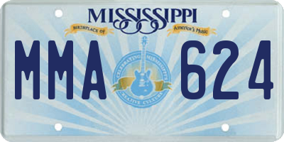 MS license plate MMA624