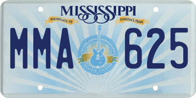 MS license plate MMA625