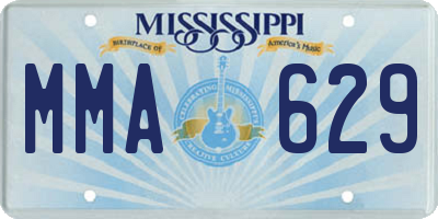 MS license plate MMA629