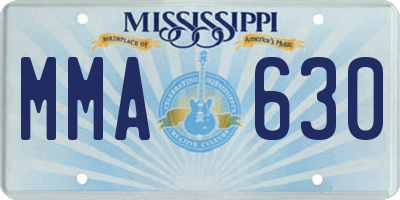 MS license plate MMA630