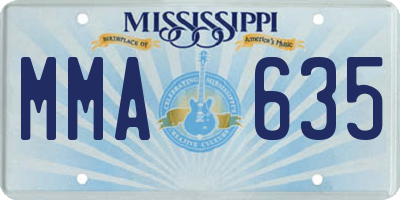 MS license plate MMA635