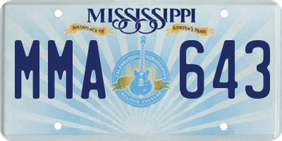 MS license plate MMA643