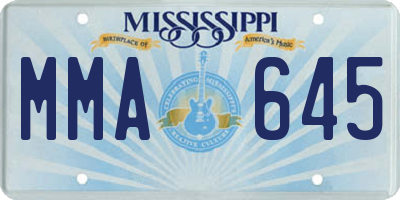 MS license plate MMA645